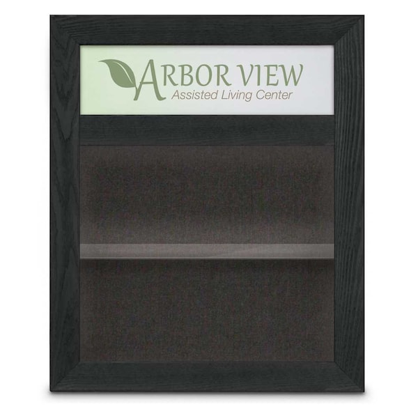 Outdoor Enclosed Combo Board, 42"x32", Bronze Frame/Grey & Black